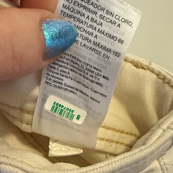 Like New Chico’s Pull On Women's Cream Wide-Leg Crop Jeans Size 10/Chico’s 2.5 - Picture 13 of 14